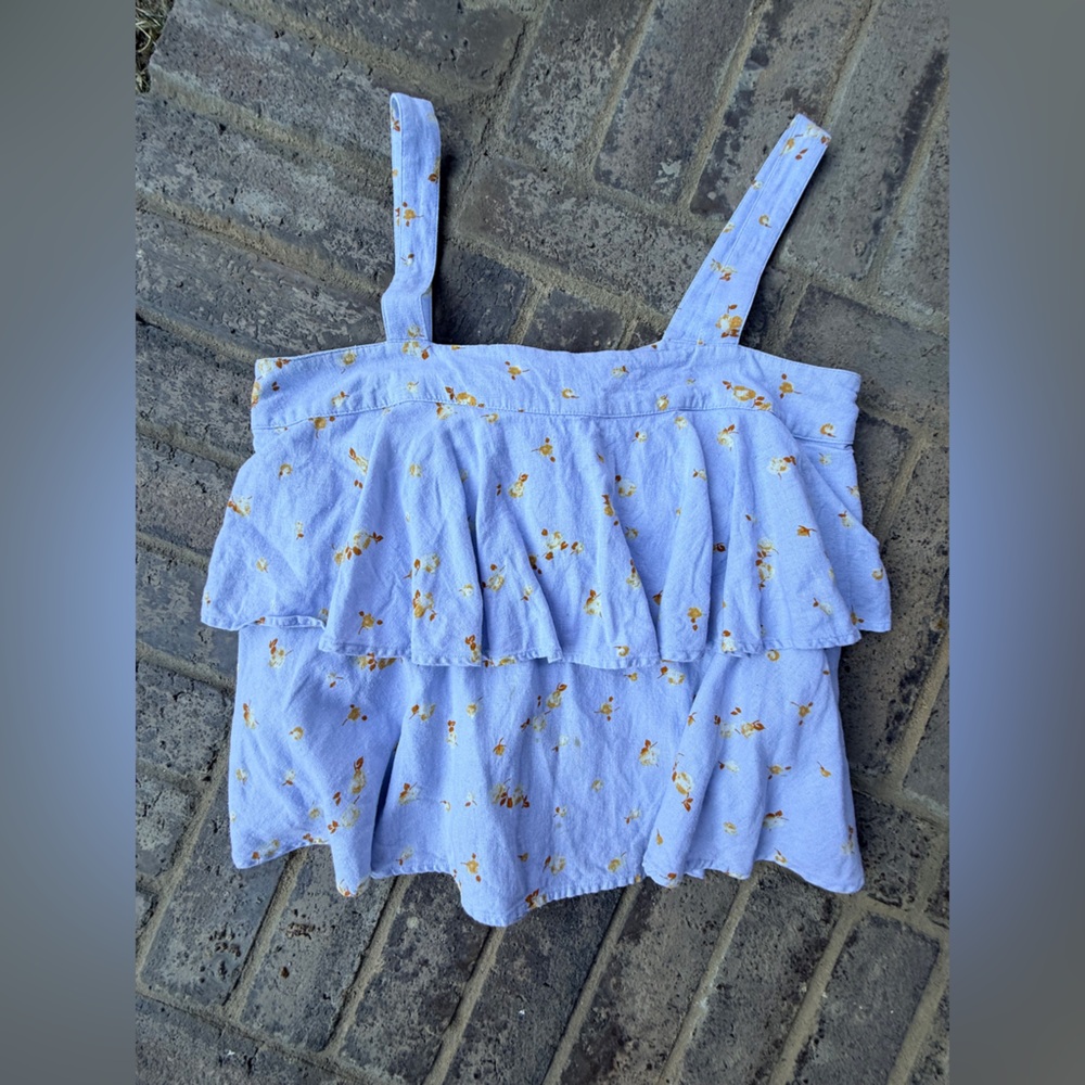 Light Blue Floral Crop Top